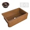 Anzzi Cyprus Farmhouse Handmade 33" Kitchen Sink in Polished Antique Copper SK-018 - alternate 1